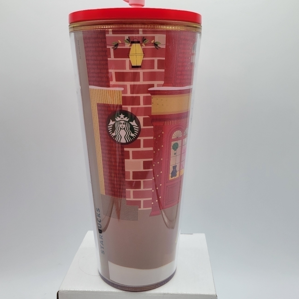 Starbucks Christmas Shopping Bear Cold Cup tumbler With Straw Topper - Picture 5 of 10
